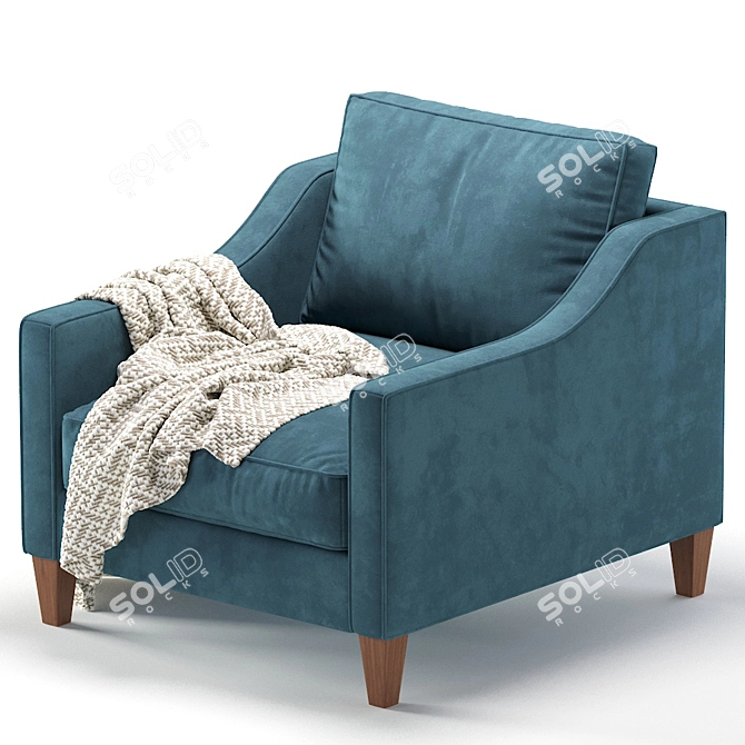 Paidge Velvet and Leather Chair: Elegant and Versatile 3D model image 6