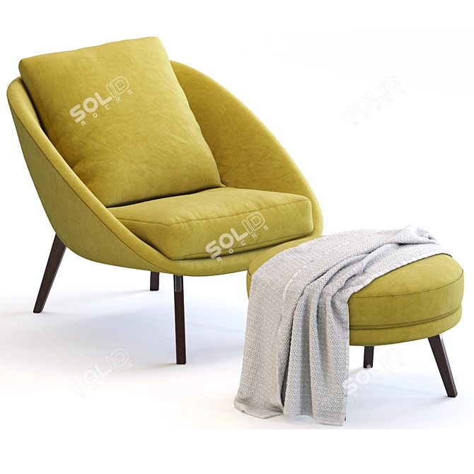 Minotti Lido Chair: Contemporary Elegance 3D model image 2