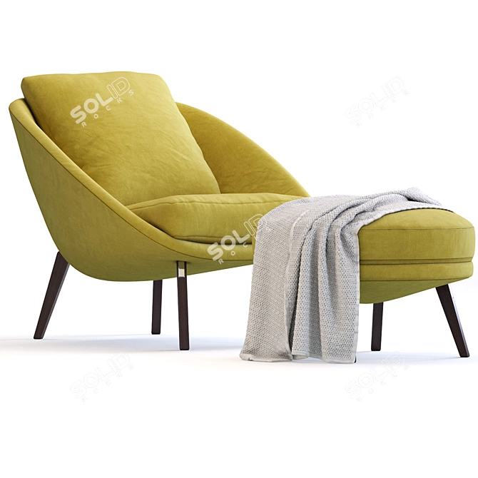 Minotti Lido Chair: Contemporary Elegance 3D model image 3