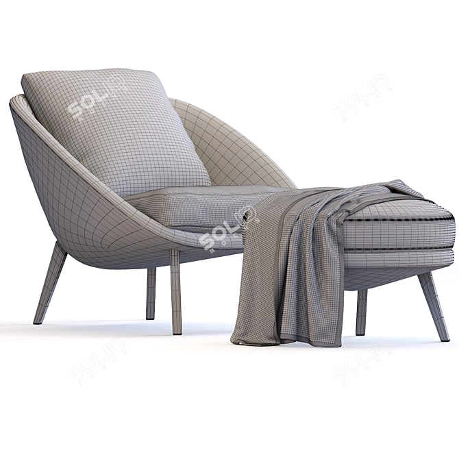 Minotti Lido Chair: Contemporary Elegance 3D model image 4
