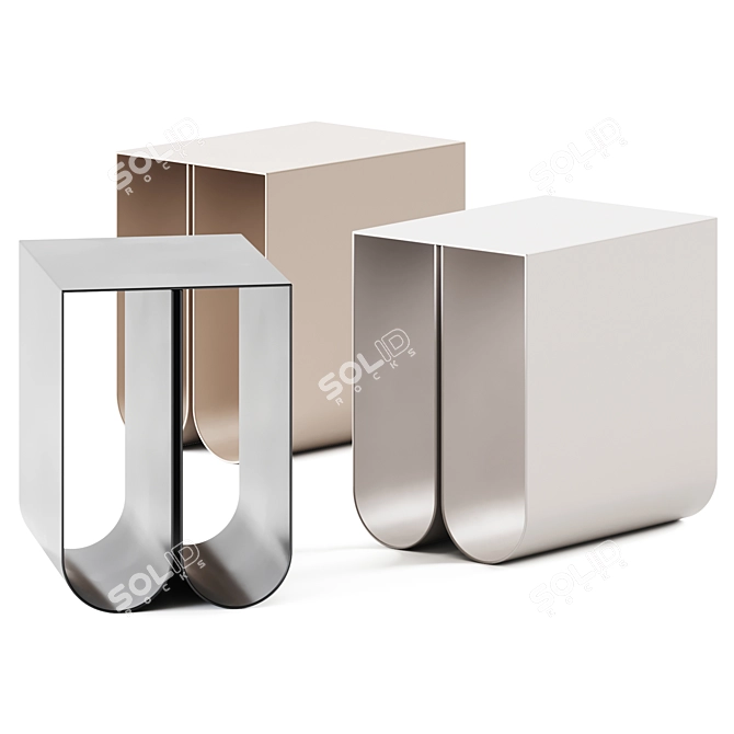 Introducing the Kristina Dam Curved Coffee Table 3D model image 1