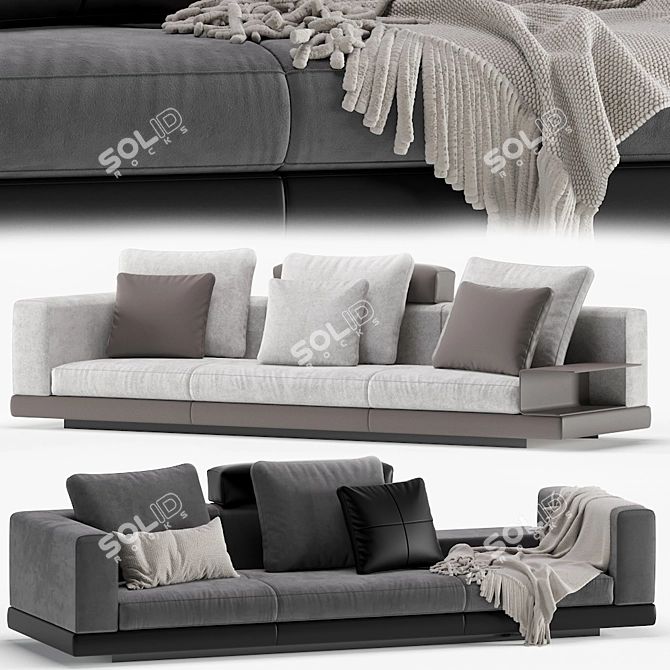 Connery: Minimalistic Elegance Sofa 3D model image 1