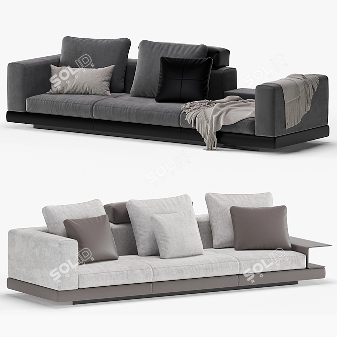 Connery: Minimalistic Elegance Sofa 3D model image 6
