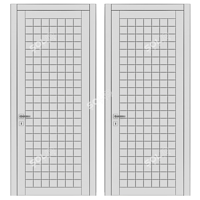 Modern Double Swing Door 3D model image 2