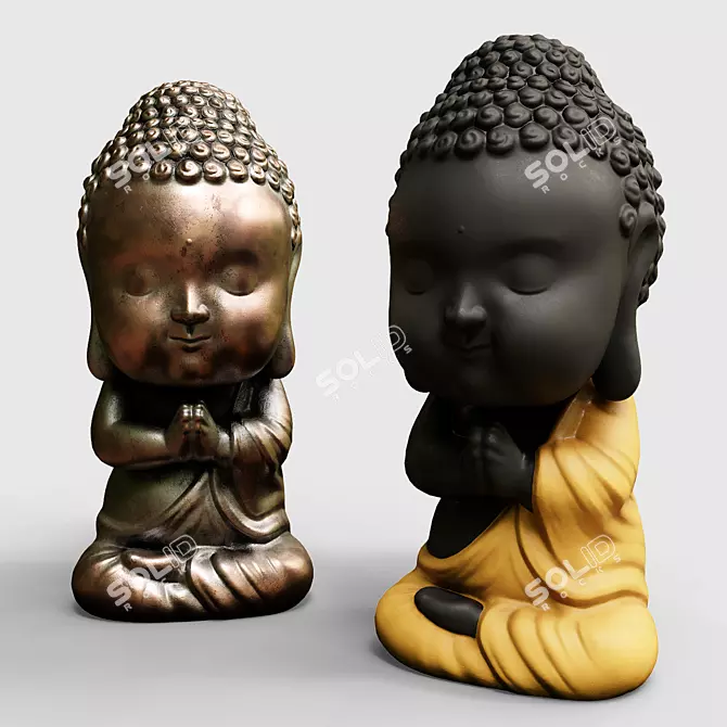 Zen Baby Buddha Figurine 3D model image 1