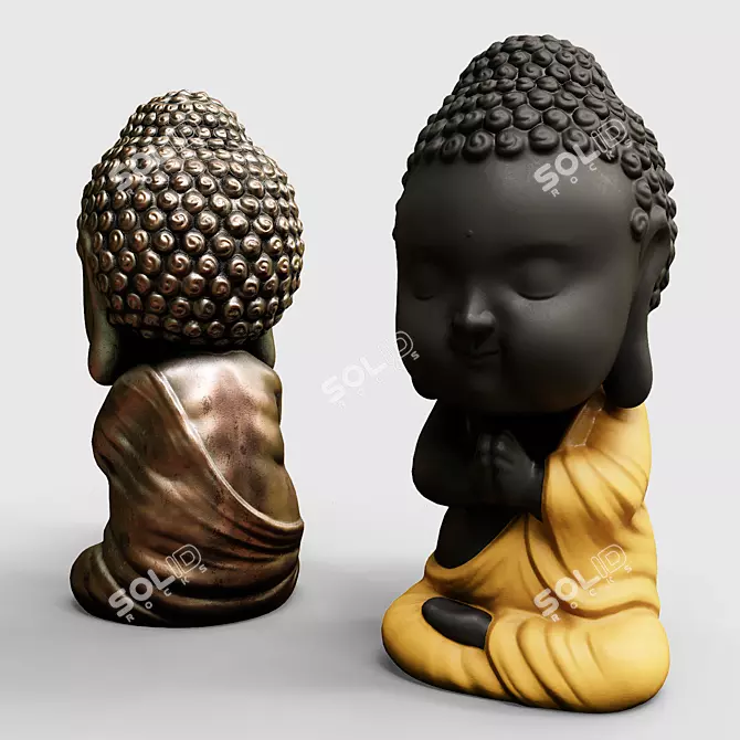 Zen Baby Buddha Figurine 3D model image 3