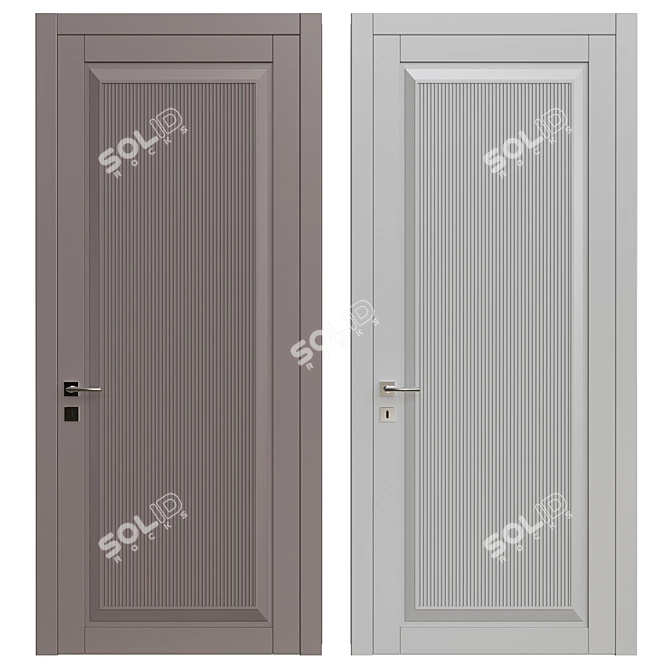 Modern Poly Door: 161 3D model image 1