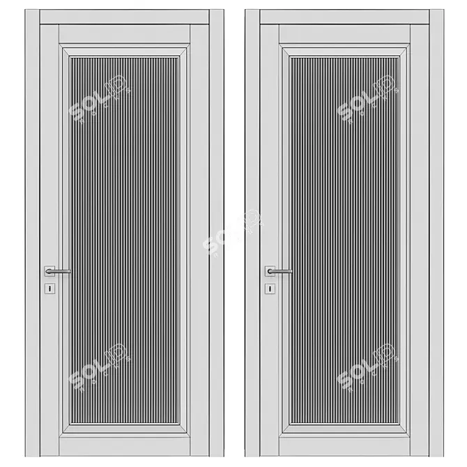 Modern Poly Door: 161 3D model image 2