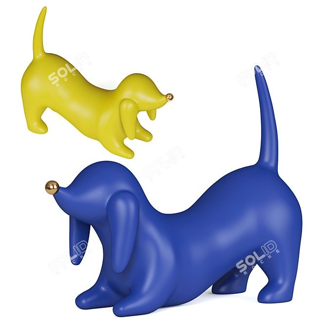 Elegant Durbin Dog Sculpture 3D model image 1