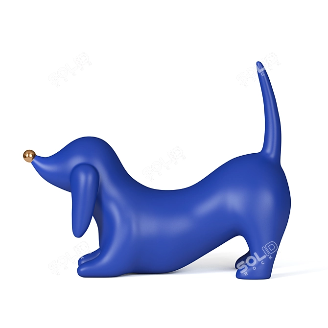 Elegant Durbin Dog Sculpture 3D model image 2