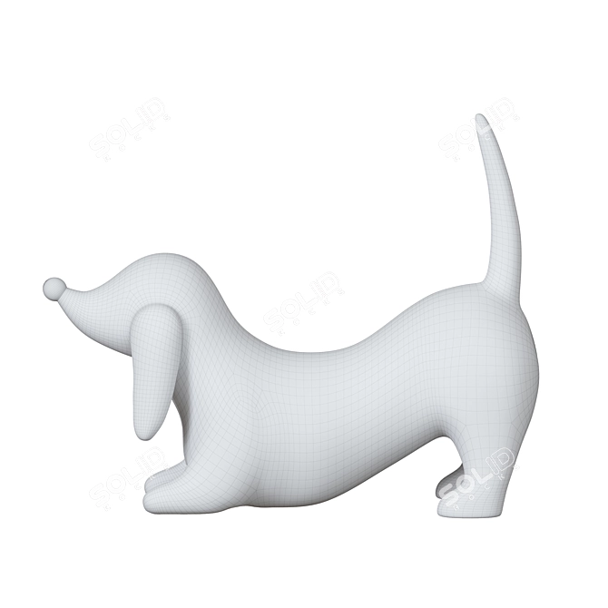 Elegant Durbin Dog Sculpture 3D model image 4