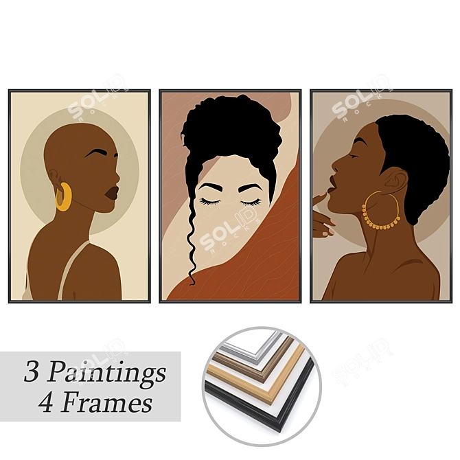 Artwork Set - Variety of Frames - 3D Model 3D model image 1