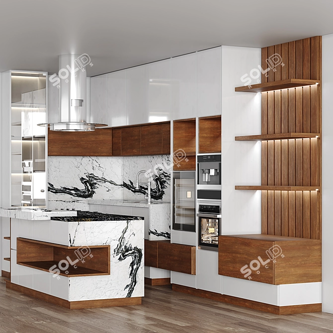 Sleek Kitchen 2015: 438.99 x 226.61 x 260.03 cm 3D model image 2
