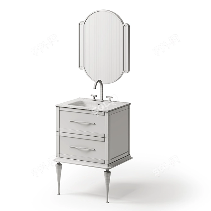 Elegant Tiffany Bathroom Vanity 3D model image 4