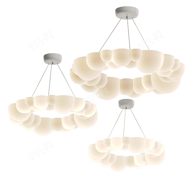 Modern Bubble Chandelier: ODDLY Lamp 3D model image 1