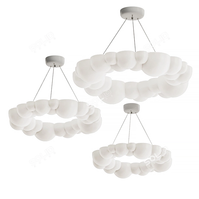 Modern Bubble Chandelier: ODDLY Lamp 3D model image 3