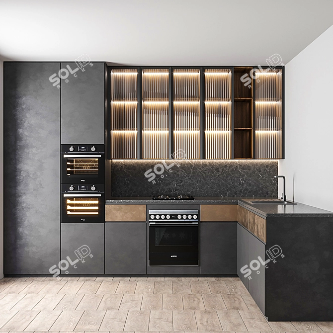 3ds Max 2016 Corona 6: Seamless Kitchen Design 3D model image 1