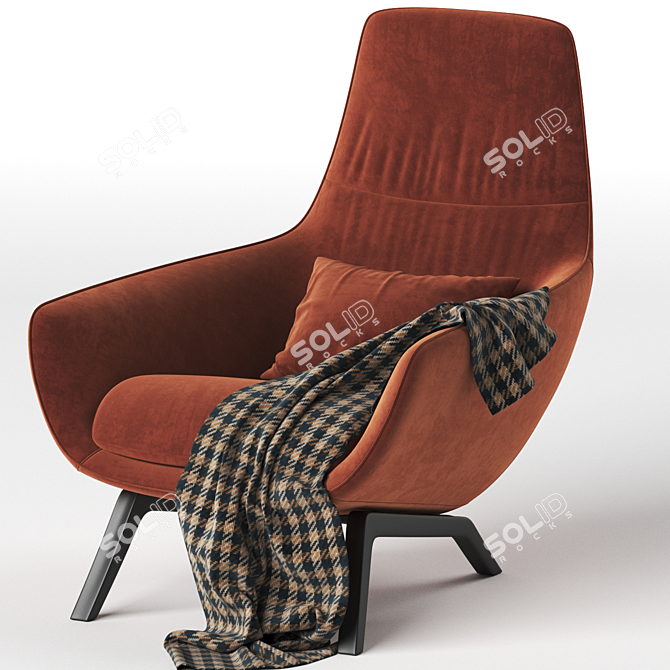 Luxury Ermes Armchair: Elegant Comfort in 2017 3D model image 3