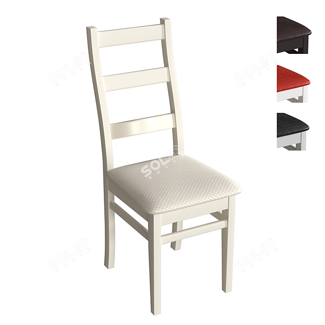 B-620 Array Om: Birch Wood Chair with Multiple Color and Fabric Options 3D model image 1