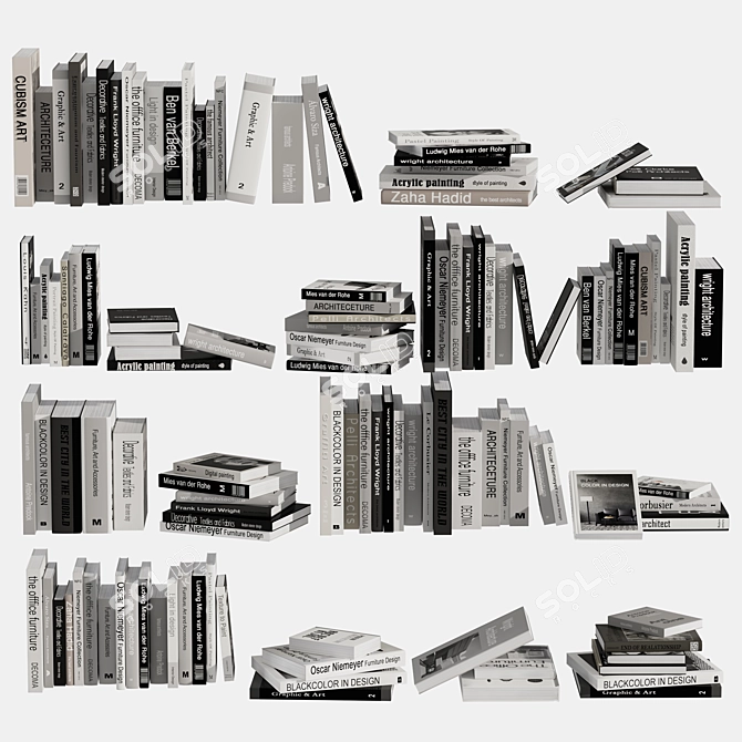 Complete Book Collection Set 4: V-Ray/Corona 3D model image 1