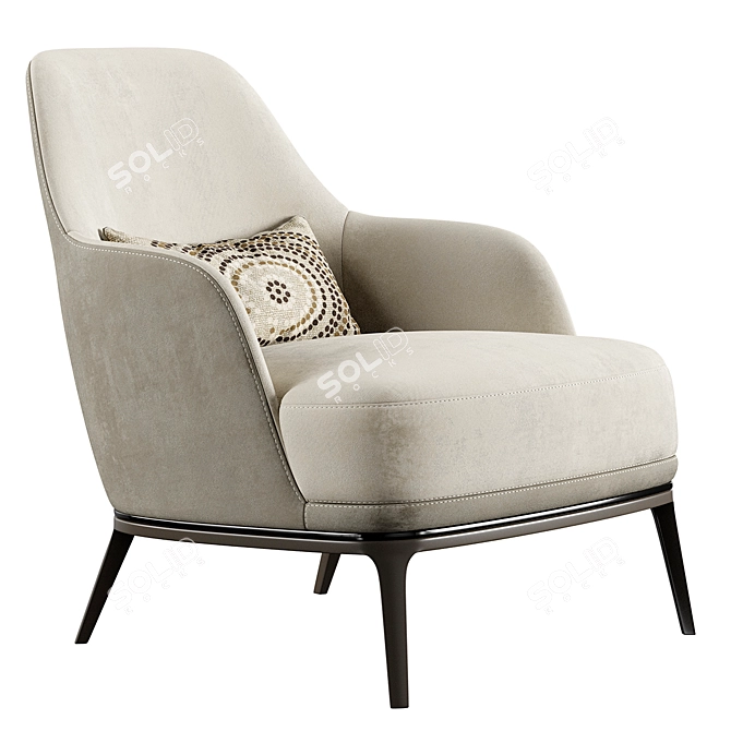 Modern Poly M Armchair - Compact and Stylish 3D model image 1