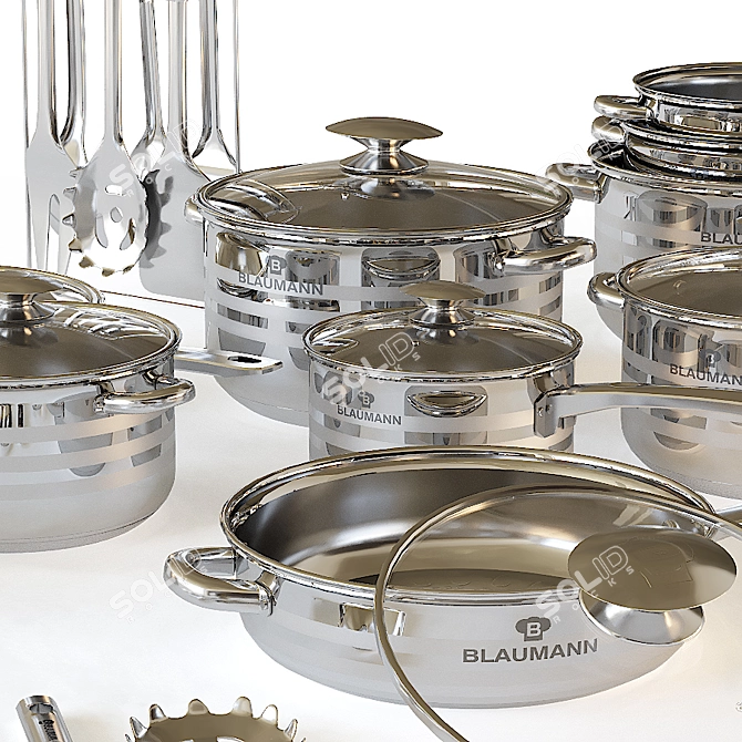 Blaumann Jambo Pot Set: Gourmet Delight! 3D model image 2