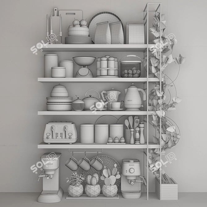 Premium Kitchen Set: High-Quality, Compatible, Stylish 3D model image 5