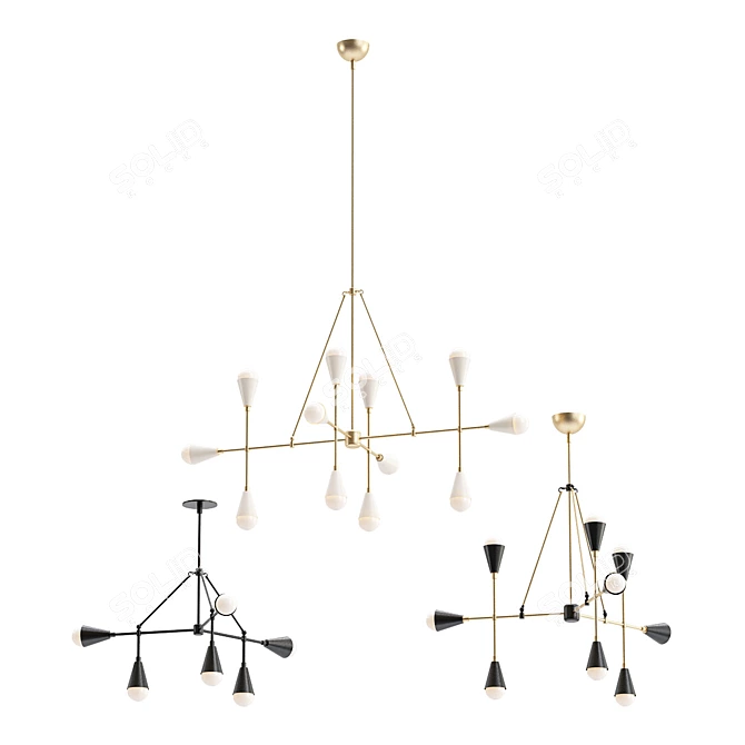 Sleek Linear Lighting Fixture
Modern Illuminating Trio
Elegant Triad Pendant Light 3D model image 2