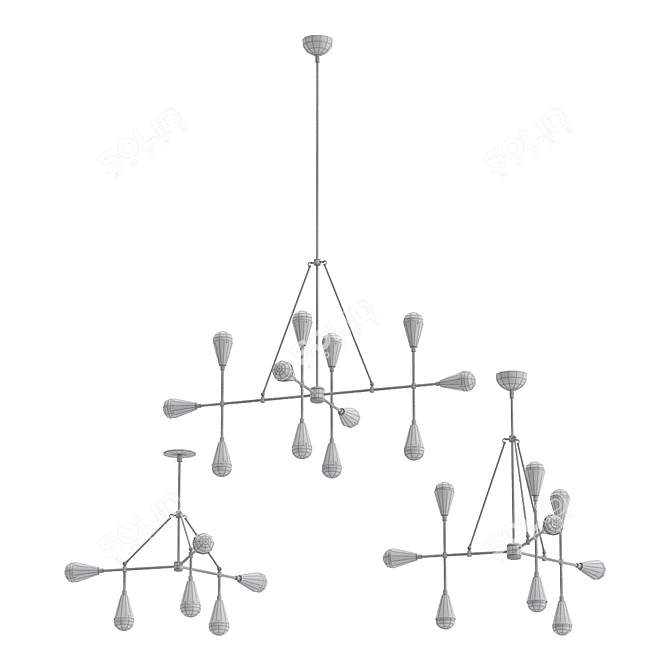 Sleek Linear Lighting Fixture
Modern Illuminating Trio
Elegant Triad Pendant Light 3D model image 5