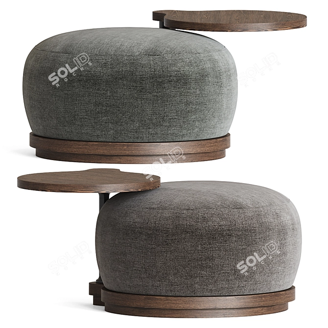 Versatile Orbit Fabric Pouf by District Eight 3D model image 2