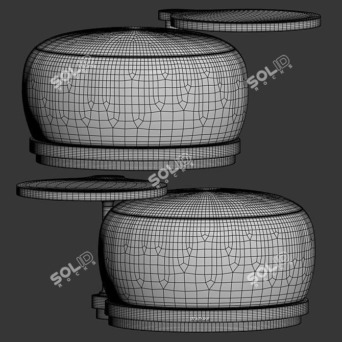 Versatile Orbit Fabric Pouf by District Eight 3D model image 3