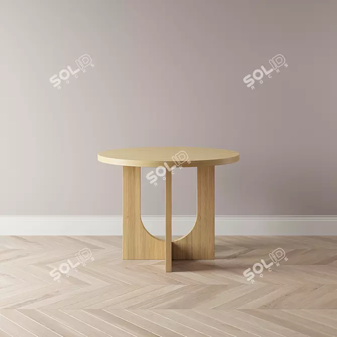 Stylish Oak Dining Table 3D model image 1