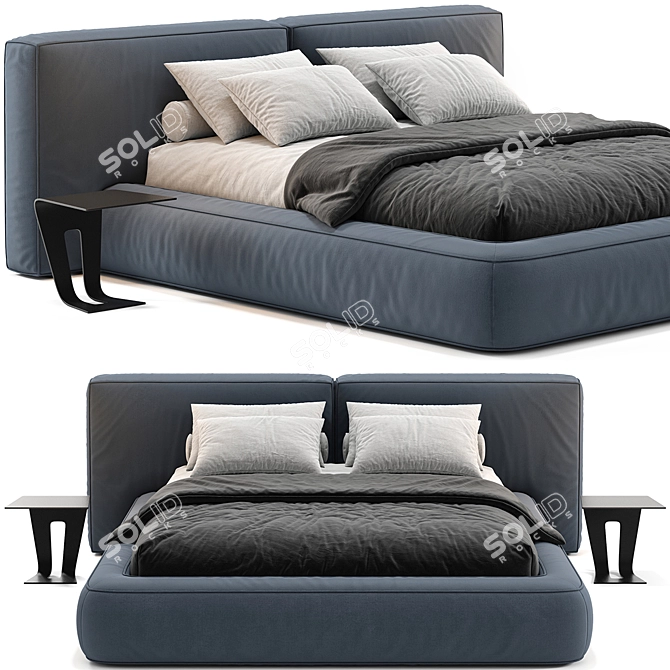 Bonaldo Fluff Bed: Luxurious & Stylish 3D model image 2