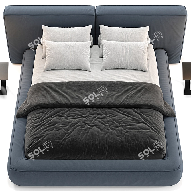 Bonaldo Fluff Bed: Luxurious & Stylish 3D model image 3