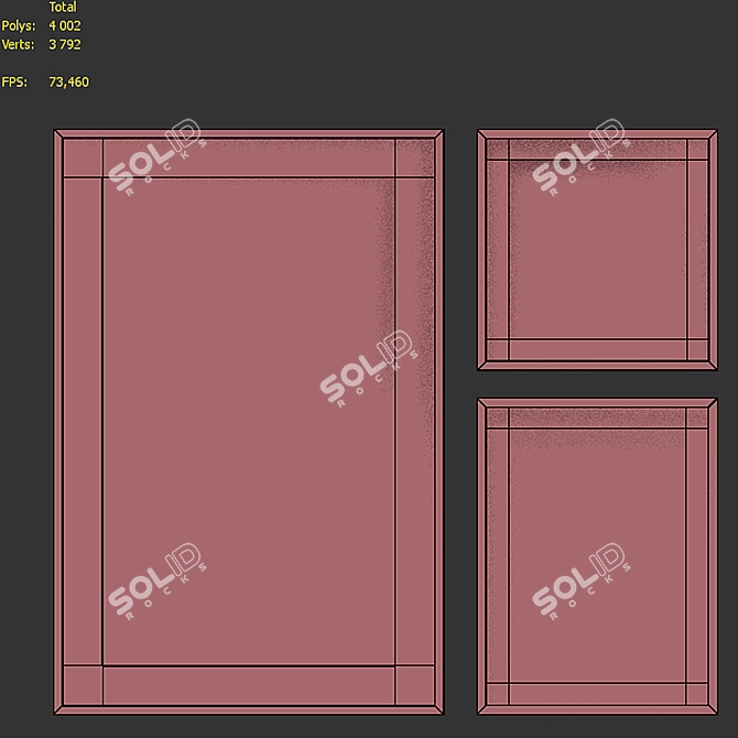 Modern Contrast Picture Frame Set 3D model image 7