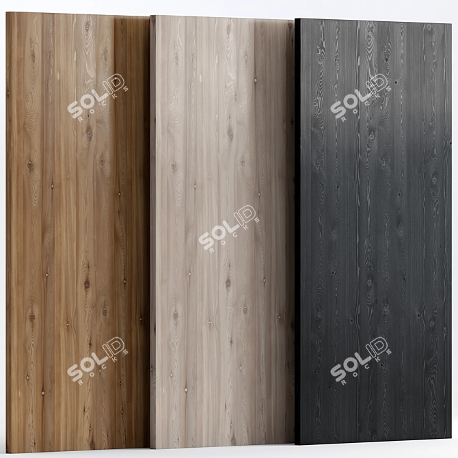 Premium Wood 7: 3 Luxurious Materials 3D model image 1