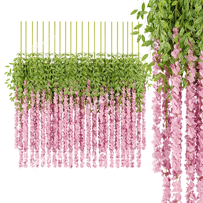 Artificial Hanging Flowers: Lifelike Home Decor 3D model image 1