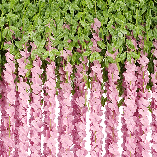 Artificial Hanging Flowers: Lifelike Home Decor 3D model image 2