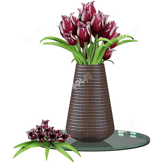 Title: Elegant Tulip Bouquet Set 3D model image 1