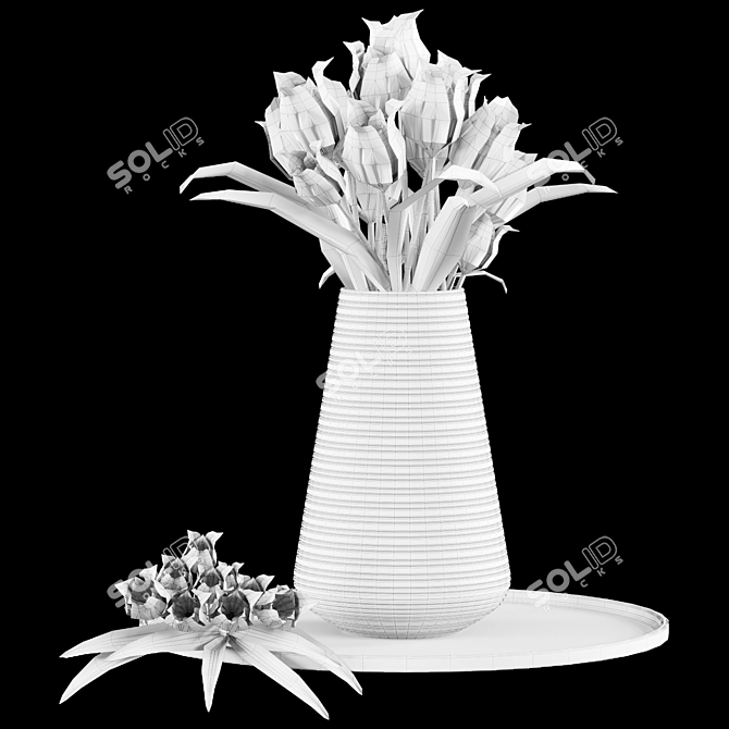 Title: Elegant Tulip Bouquet Set 3D model image 2