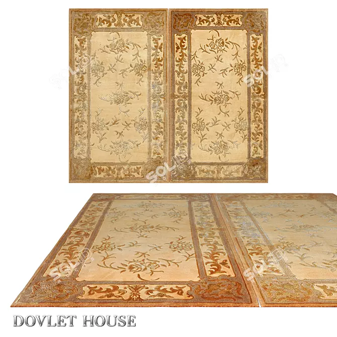 Luxury Silk Blend Double Carpet - DOVLET HOUSE 3D model image 1