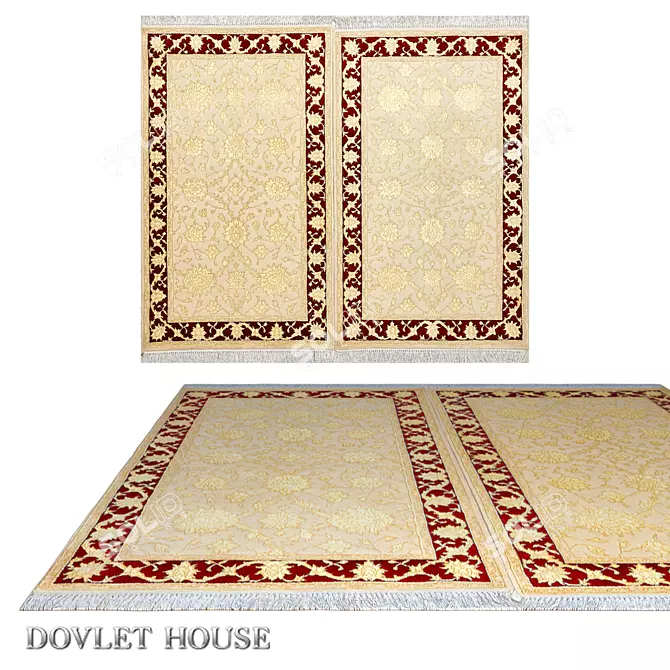 Double Carpet "Dovlet House" - Artistic Elegance for Your Floors 3D model image 1