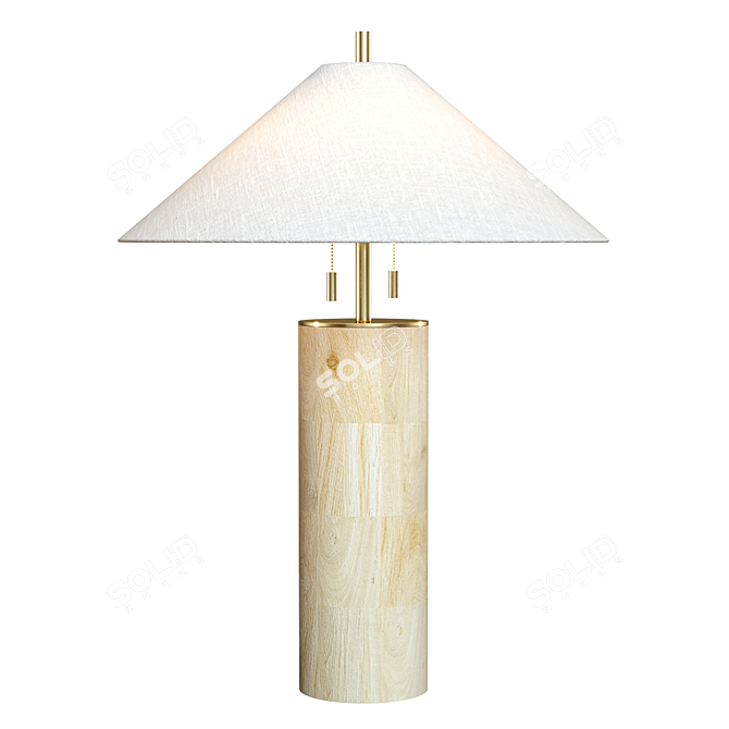 Artistic End Grain Wood Table Lamp 3D model image 1