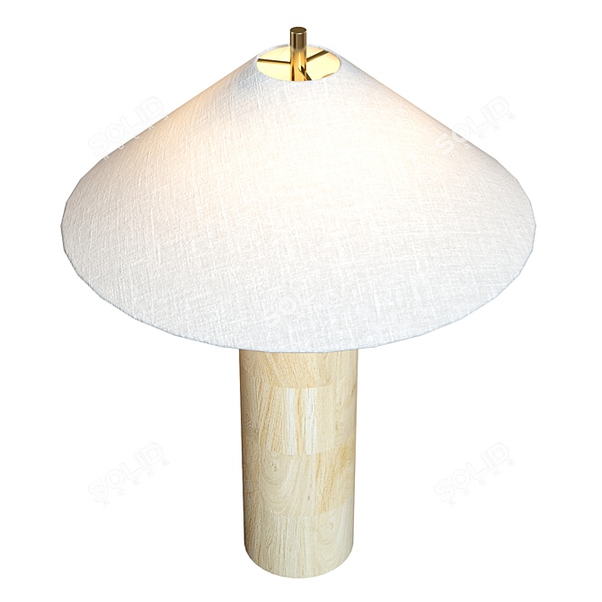 Artistic End Grain Wood Table Lamp 3D model image 2
