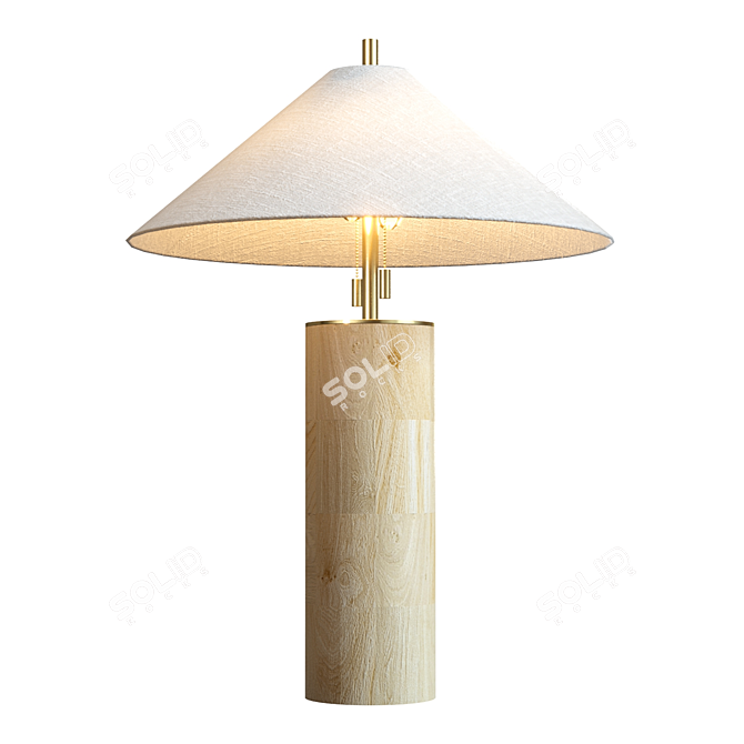 Artistic End Grain Wood Table Lamp 3D model image 4