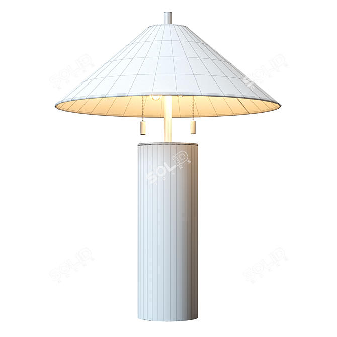 Artistic End Grain Wood Table Lamp 3D model image 7