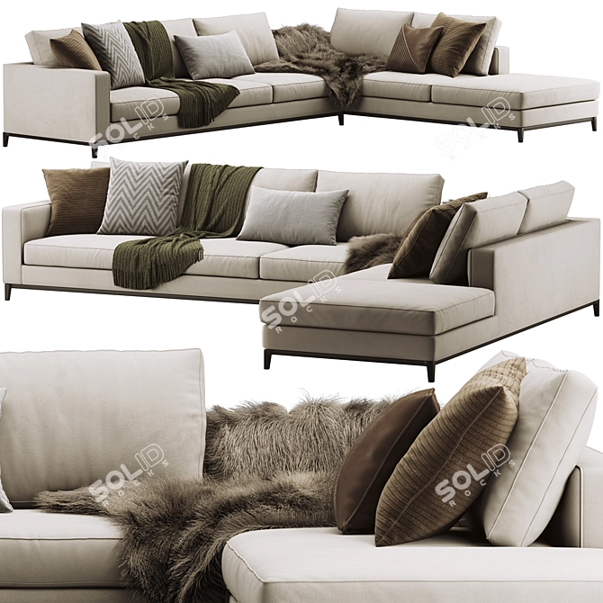 Modern Minotti Andersen Sofa: Stylish & Comfortable 3D model image 1