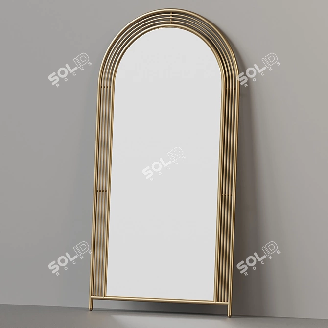 Gothic Curved Floor Mirror 3D model image 3