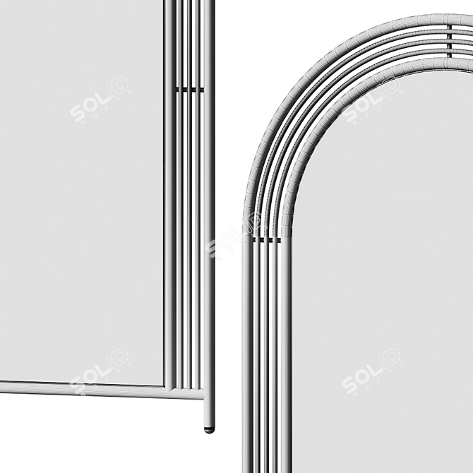 Gothic Curved Floor Mirror 3D model image 5