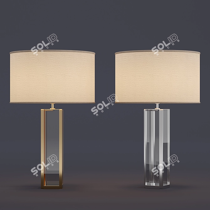 Refined Crystal Tower Table Lamp 3D model image 1